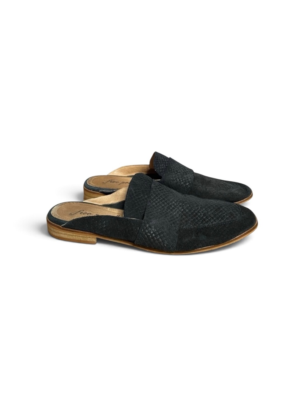 Free People At Ease Black Slip On Loafer Mule 7.5